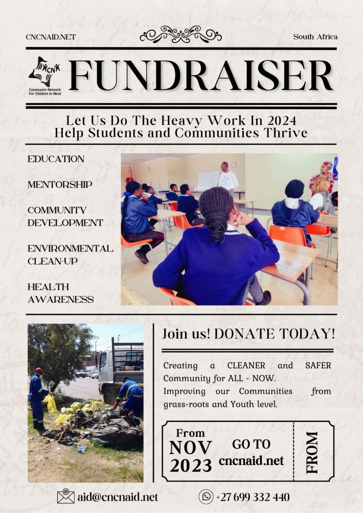 Education, Mentorship, Community Development, Environmental Sustainability, Health Awareness for bright minds. Help foster a better community. Dr Mick Muianga Drdentist cncnaid.net